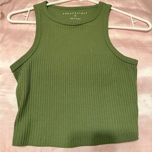 Aeropostale Olive Ribbed Tank Top